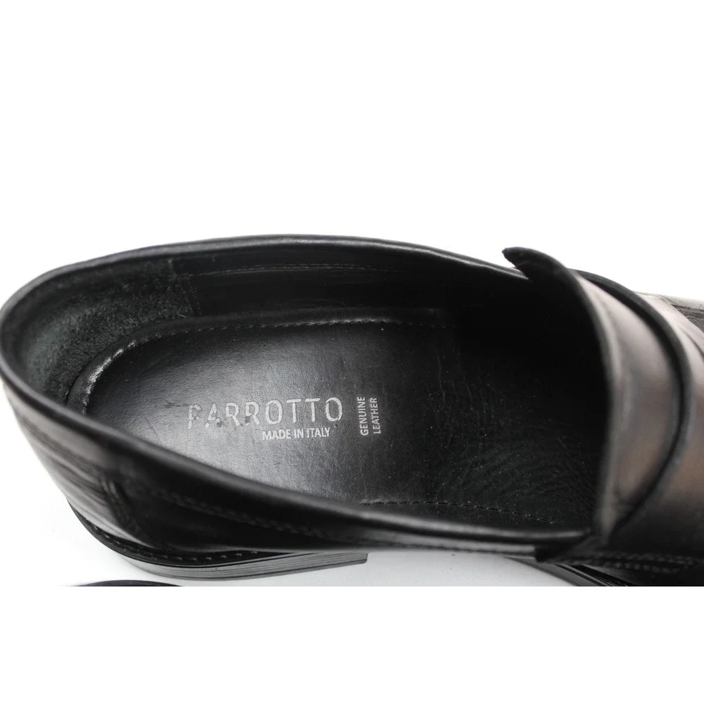 PARROTTO MEN Shoes Size 12 Genuine Black Leather & Made In  ITALY